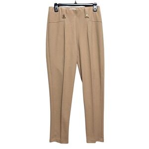 Savion Old Money Soft-Touch Pants Womens Size M Neutral Quiet Luxury Minimalist